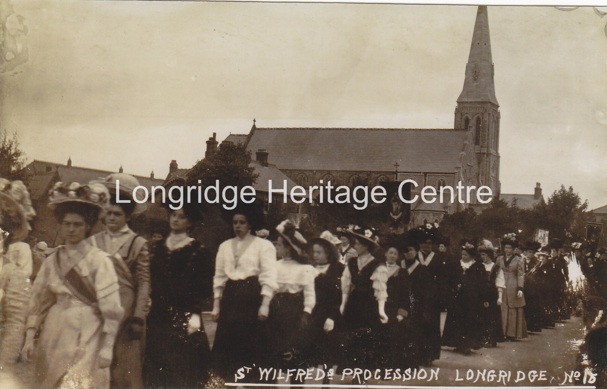 276B - Preston Road - A Catholic procession passing St Wilfrid's Church - Unknown
